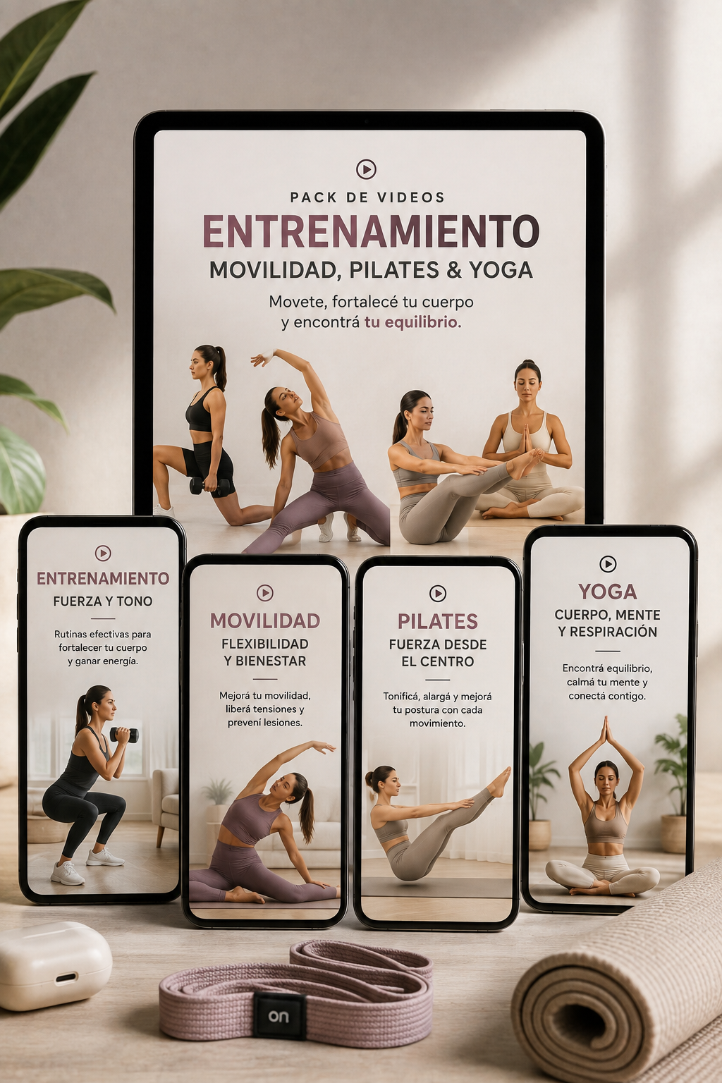 Pack entrenamiento, movilidad, yoga y pilates